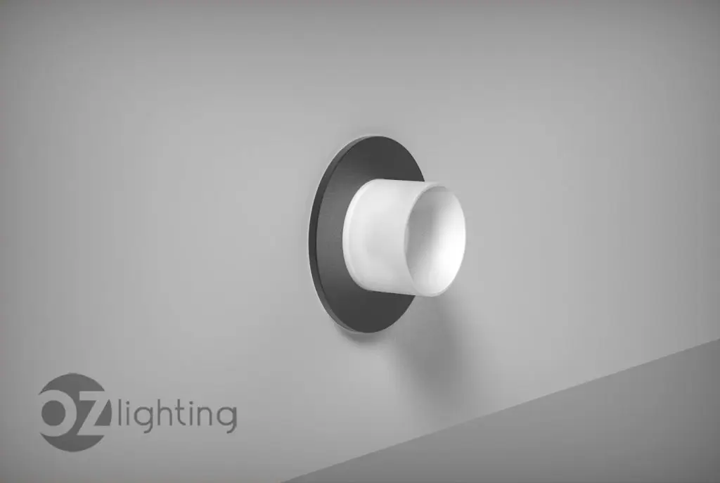 Premium cylindrical surface-mounted spotlight "comet" by OZ Lighting, precision-milled in Austria for crisp, modern architectural highlights.